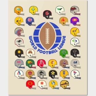 World Football League Defunct Team Helmets Posters and Art